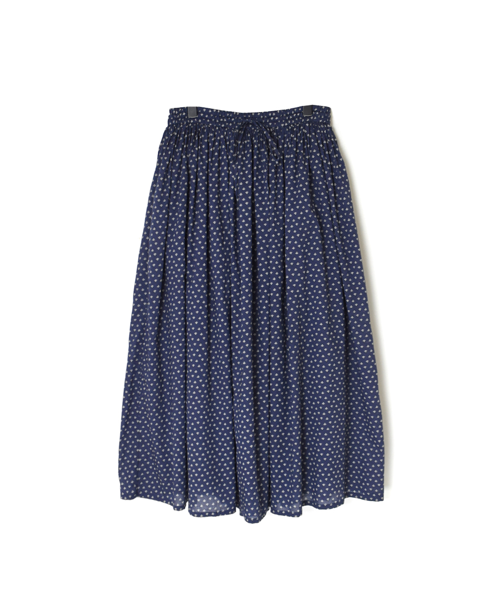 NSL25105(スカート) 80s COTTON VOILE SMALL FLOWER PRINT GATHERED SKIRT