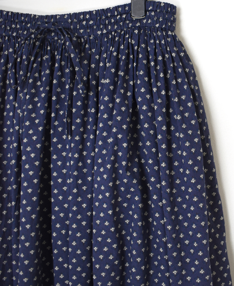 NSL25105(スカート) 80s COTTON VOILE SMALL FLOWER PRINT GATHERED SKIRT