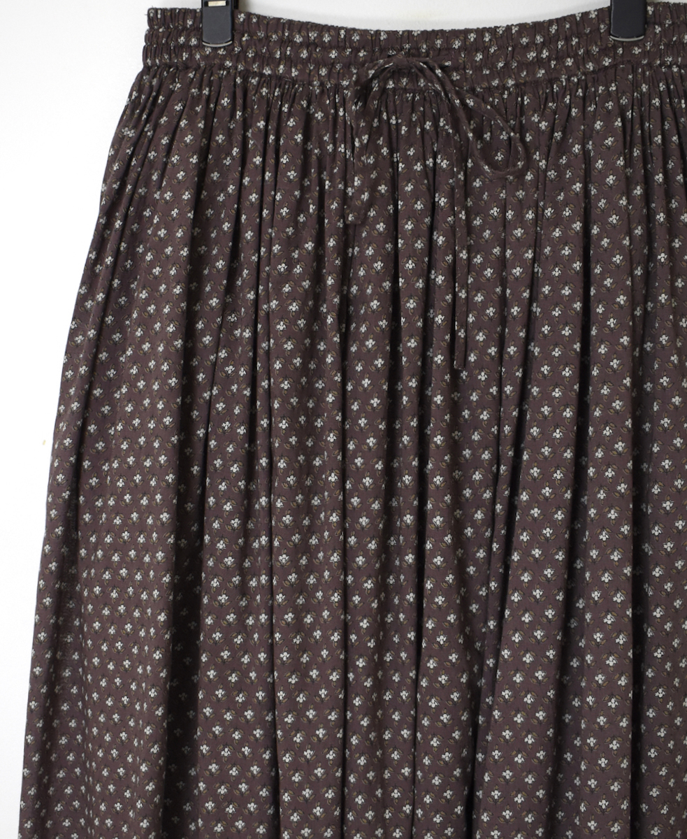 NSL25105(スカート) 80s COTTON VOILE SMALL FLOWER PRINT GATHERED SKIRT