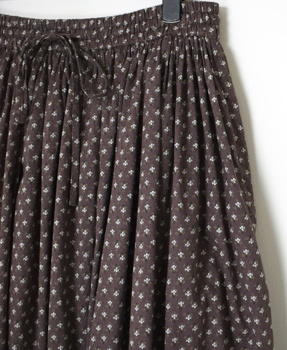 NSL25105(スカート) 80s COTTON VOILE SMALL FLOWER PRINT GATHERED SKIRT