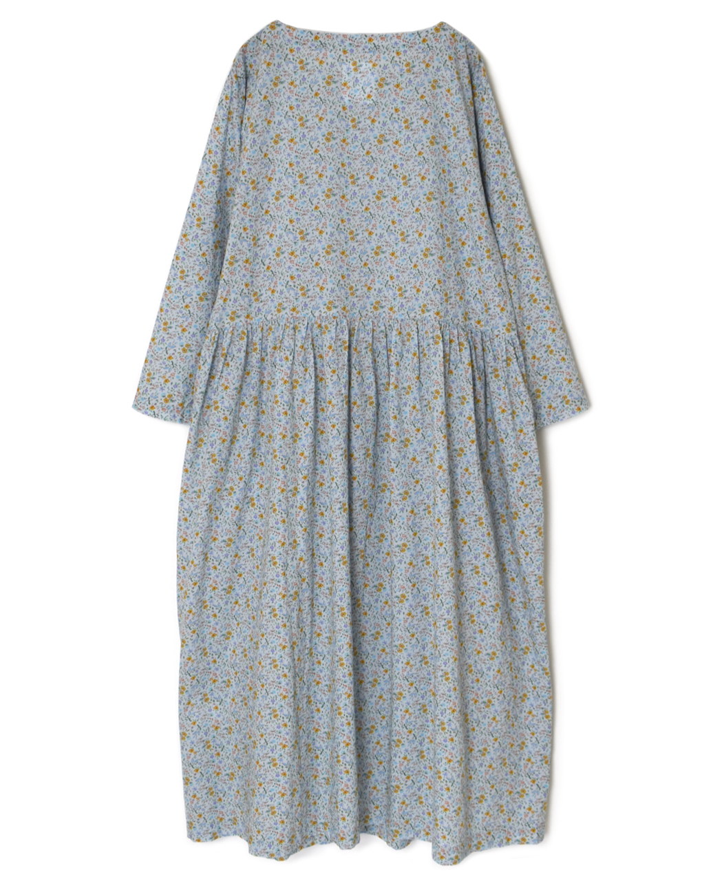 INAM2514FD(ワンピース) COTTON FLOWER PRINT BOAT NECK L/SL ONE-PIECE