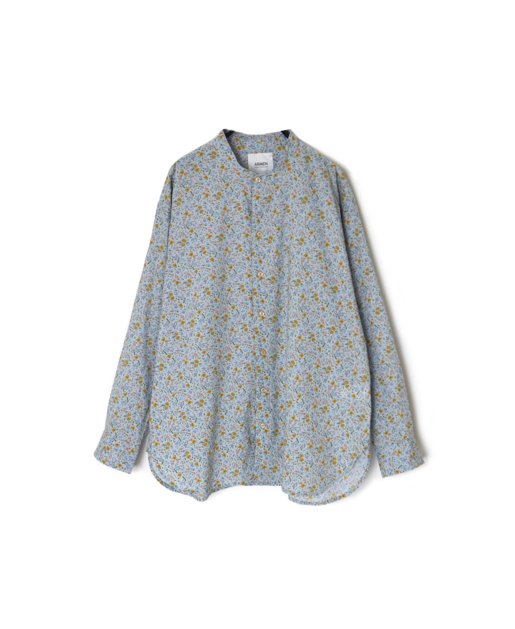 INAM2511FD(シャツ) COTTON FLOWER PRINT UTILITY BANDED COLLAR SHIRT