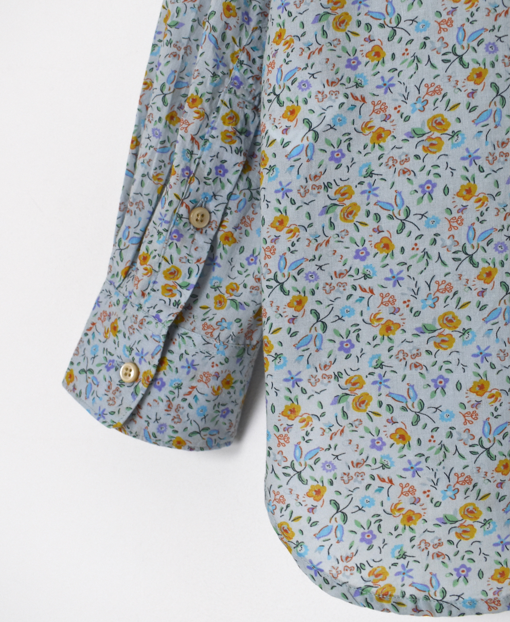 INAM2511FD(シャツ) COTTON FLOWER PRINT UTILITY BANDED COLLAR SHIRT