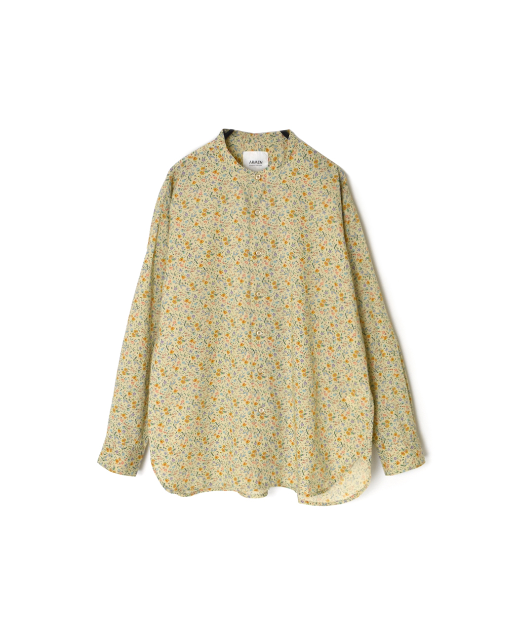 INAM2511FD(シャツ) COTTON FLOWER PRINT UTILITY BANDED COLLAR SHIRT