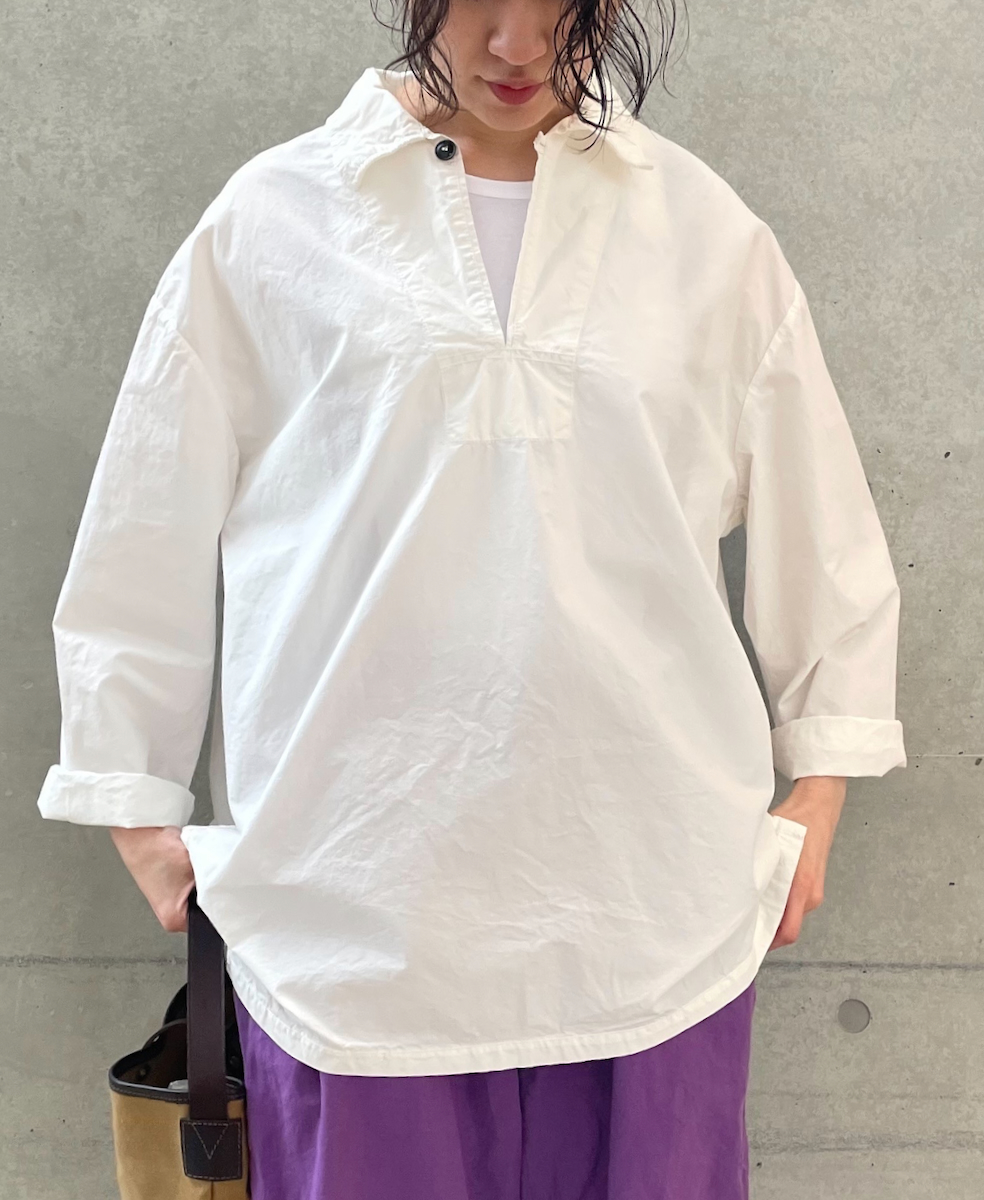 ISNAM2521D(シャツ) 50s POPLIN AUTOLOOM OVERDYE SKIPPER SHIRT