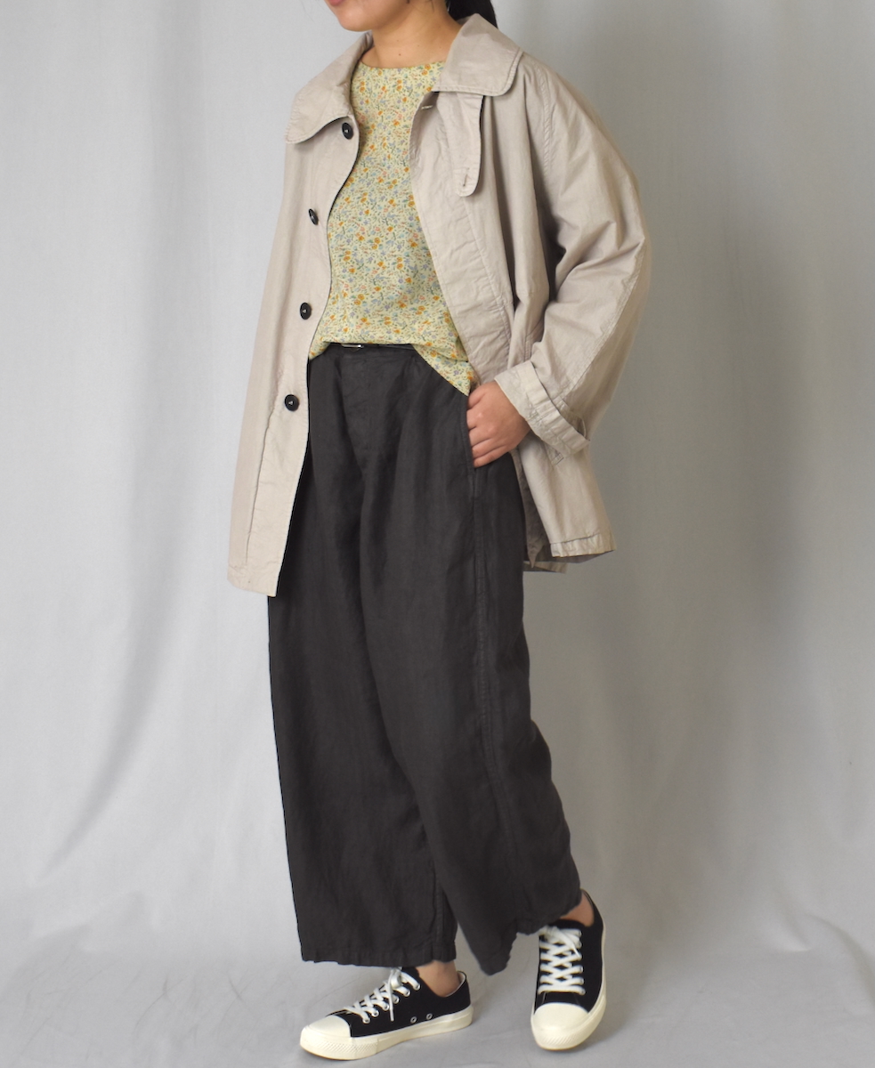 INAM2513FD(スモック) COTTON FLOWER PRINT UTILITY BOAT NECK SMOCK