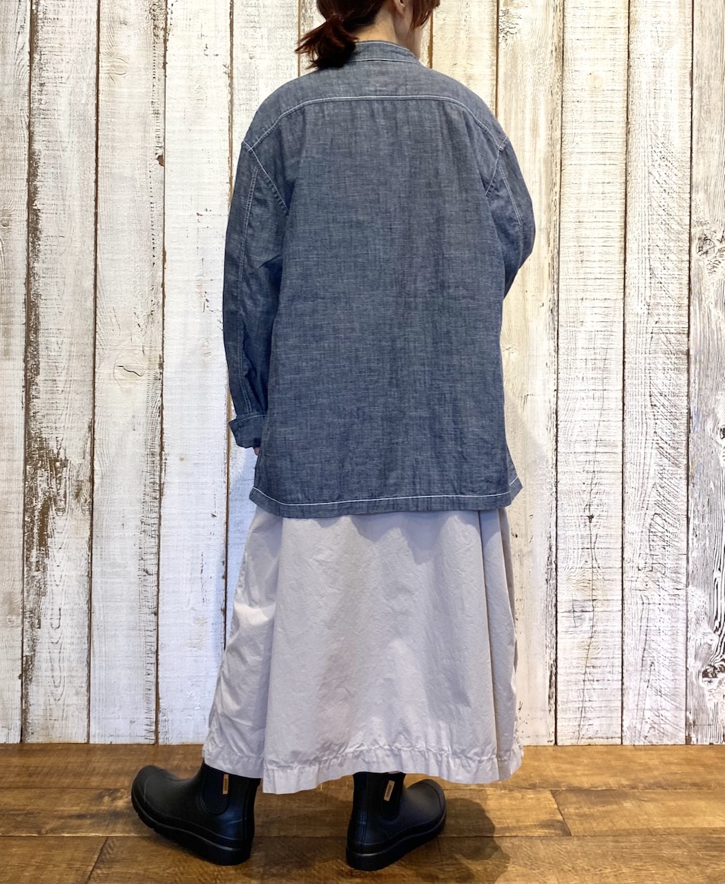 ISNAM2523D(プルオーバー) 50s POPLIN AUTOLOOM OVERDYE BOAT NECK LONG PULLOVER