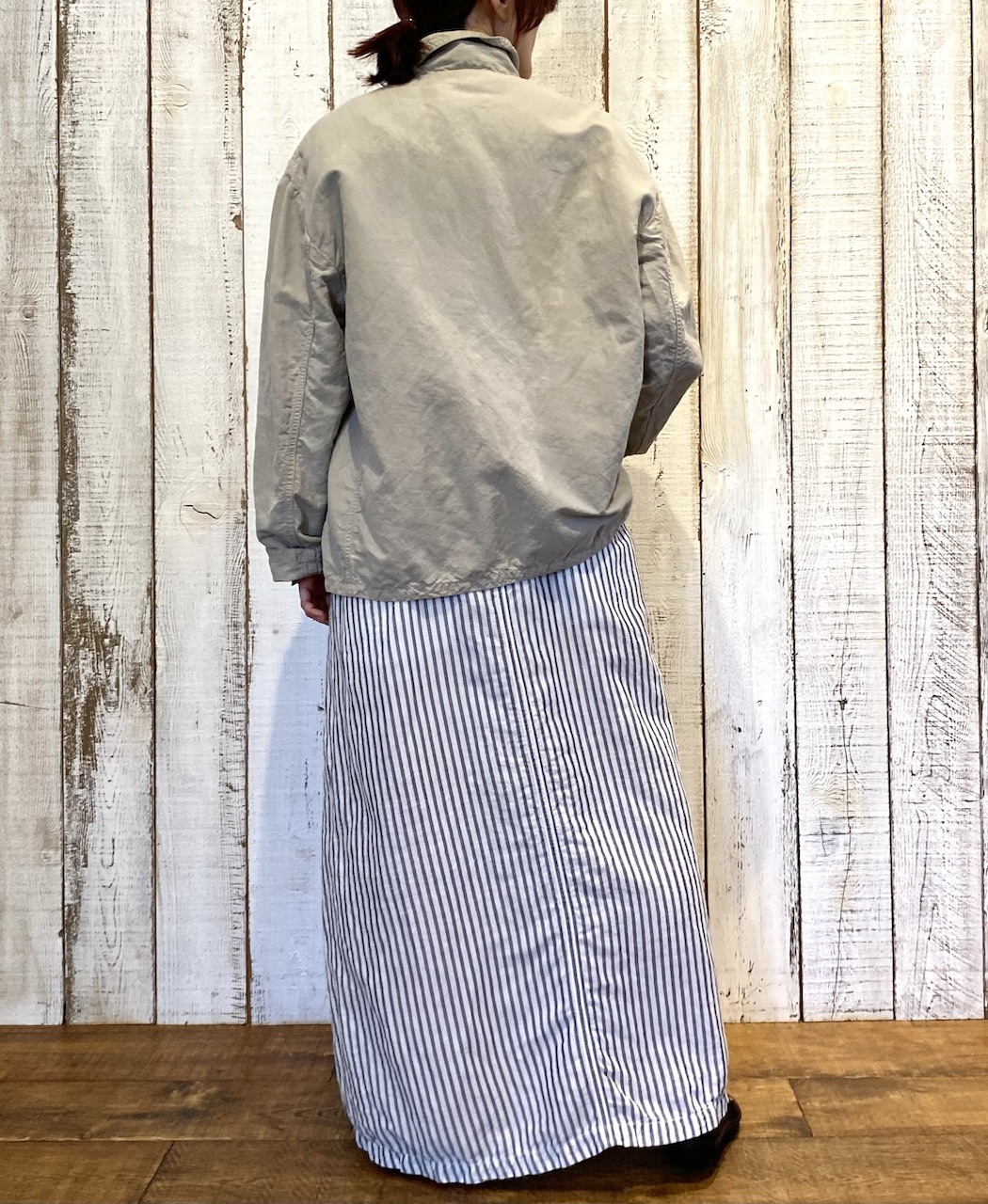 ISNAM2402D(ジャケット) COTTON LINEN OVERDYE ROUND COLLAR DOUBLE JACKET