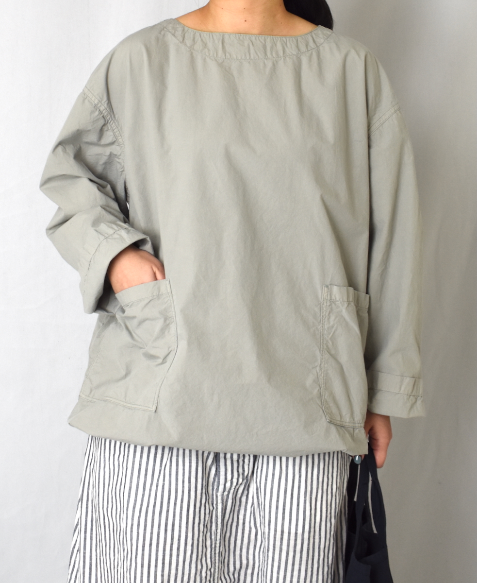 ISNAM2522D(シャツ) 50s POPLIN AUTOLOOM OVERDYE BOAT NECK PULLOVER