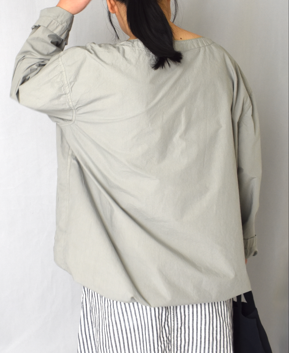 ISNAM2522D(シャツ) 50s POPLIN AUTOLOOM OVERDYE BOAT NECK PULLOVER