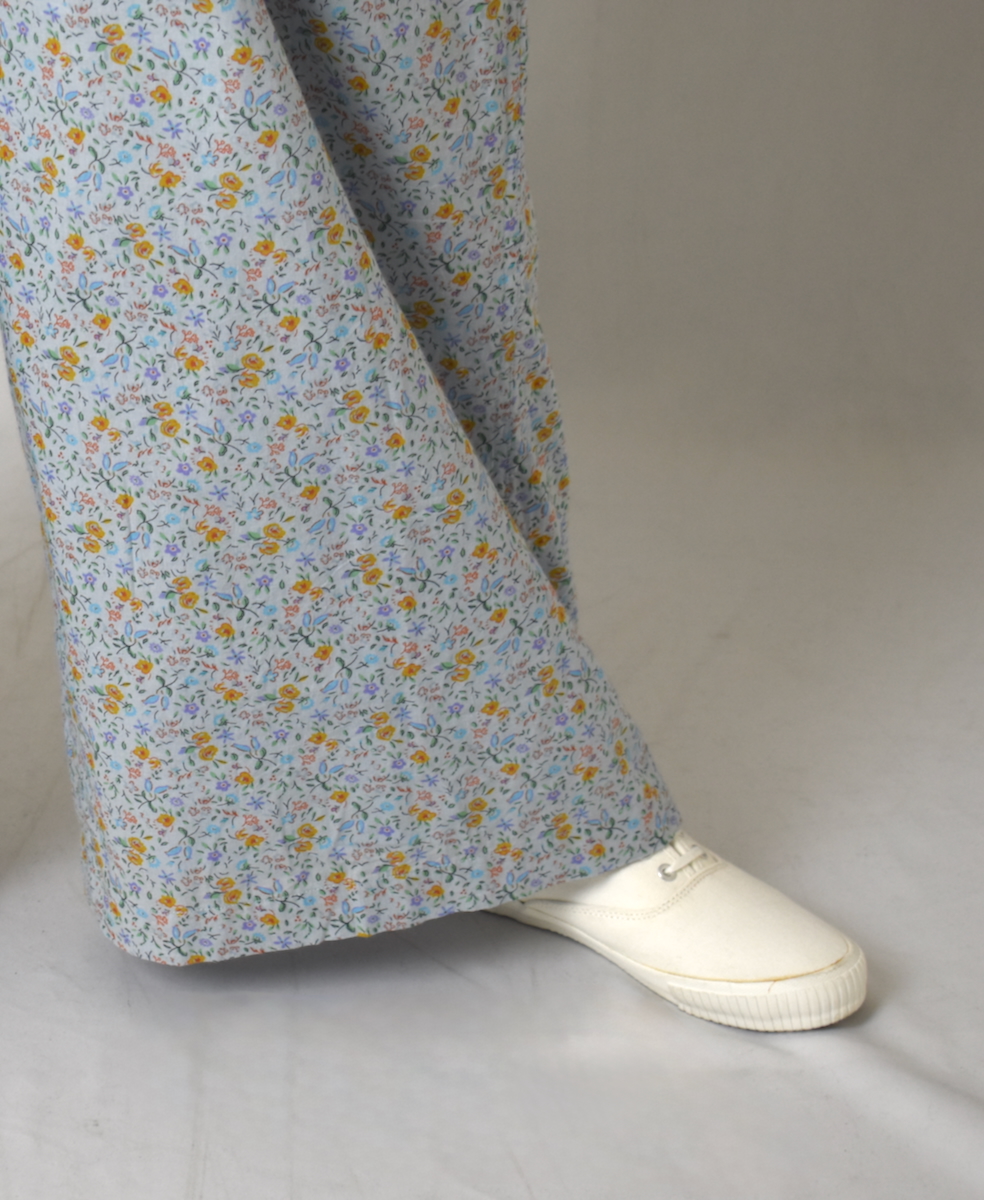 INAM2516FD(パンツ) COTTON FLOWER PRINT GATHERED EASY PANTS WITH LINING