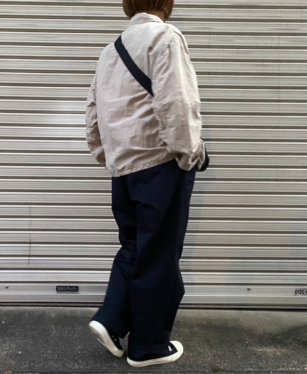 ISNAM2402D(ジャケット) COTTON LINEN OVERDYE ROUND COLLAR DOUBLE JACKET