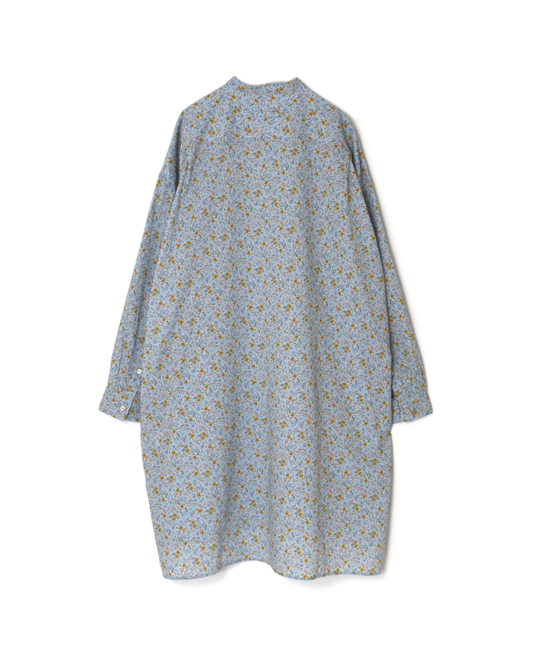 INAM2512FD(シャツ) COTTON FLOWER PRINT UTILITY BANDED COLLAR LONG SHIRT