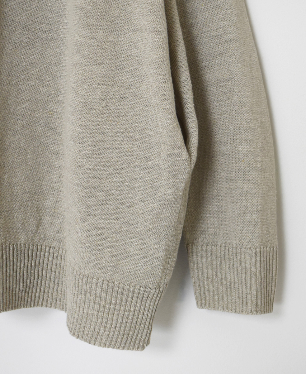 GNSL25023 (ニット) 12GG 1PLY LINEN PLAIN V-NECK CARDIGAN