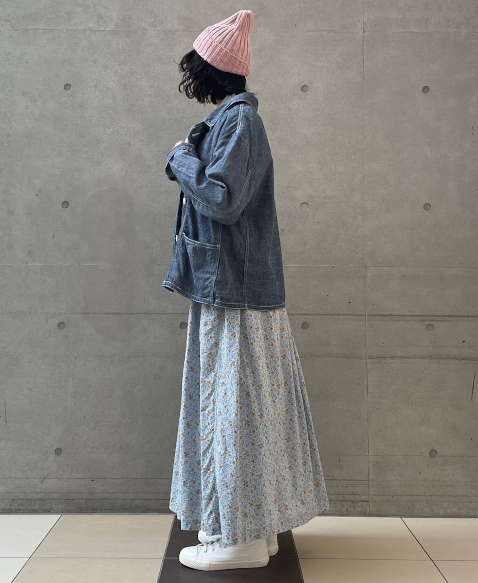 ISNAM2402CB(ジャケット) NAVY CHAMBRAY ROUND COLLAR DOUBLE JACKET