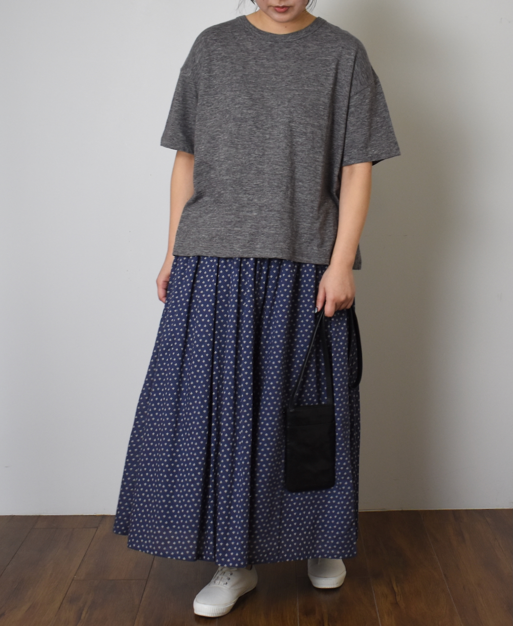 NSL25105(スカート) 80s COTTON VOILE SMALL FLOWER PRINT GATHERED SKIRT