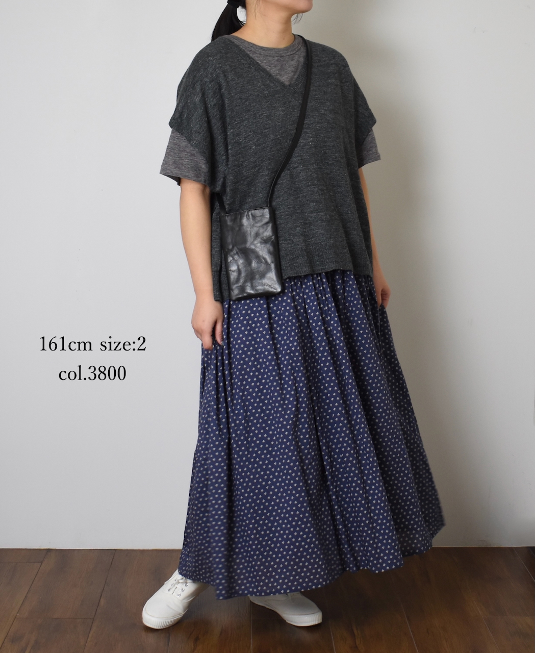 NSL25105(スカート) 80s COTTON VOILE SMALL FLOWER PRINT GATHERED SKIRT