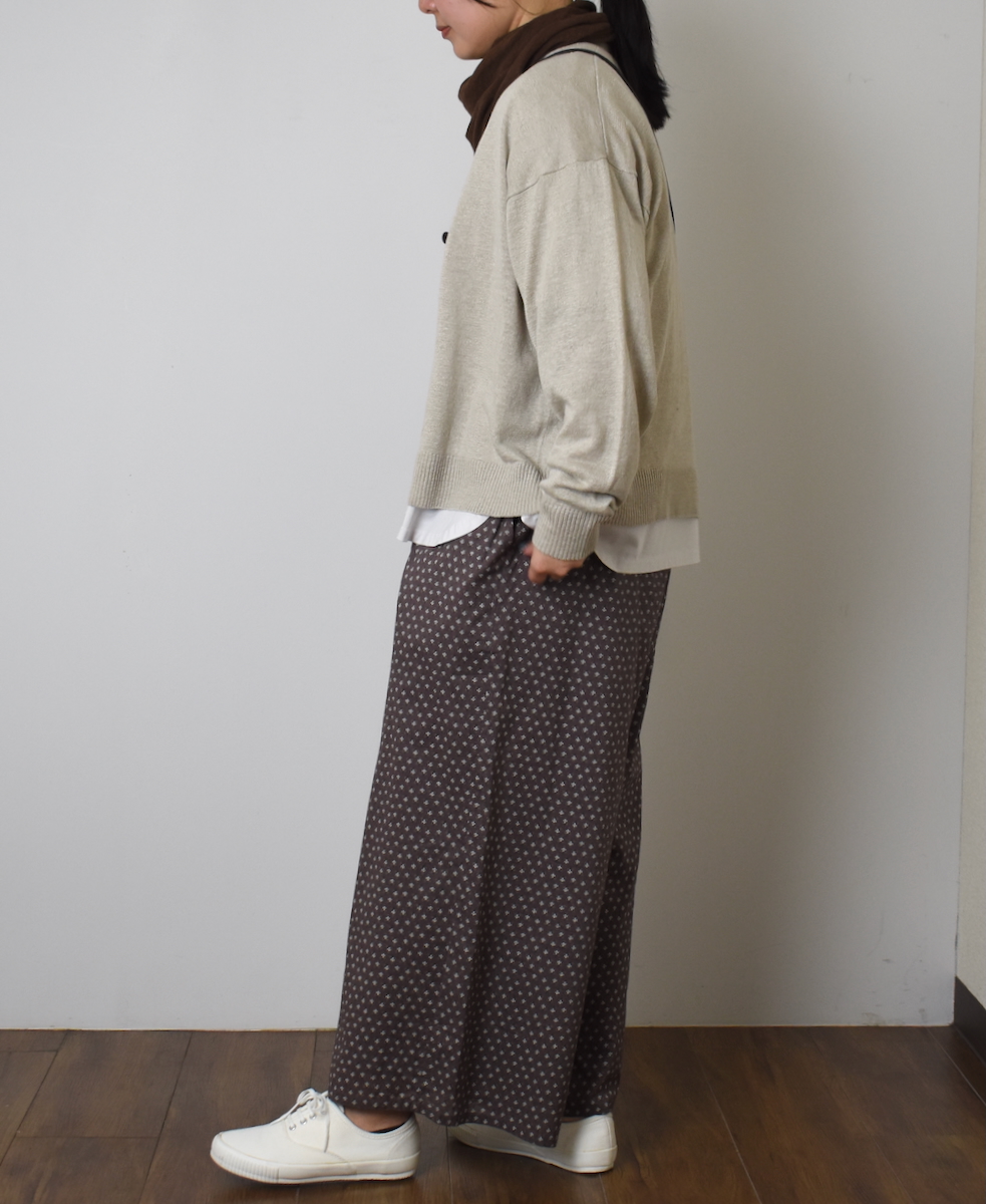 NSL25106(パンツ) 80s COTTON VOILE SMALL FLOWER PRINT WIDE EASY PANTS