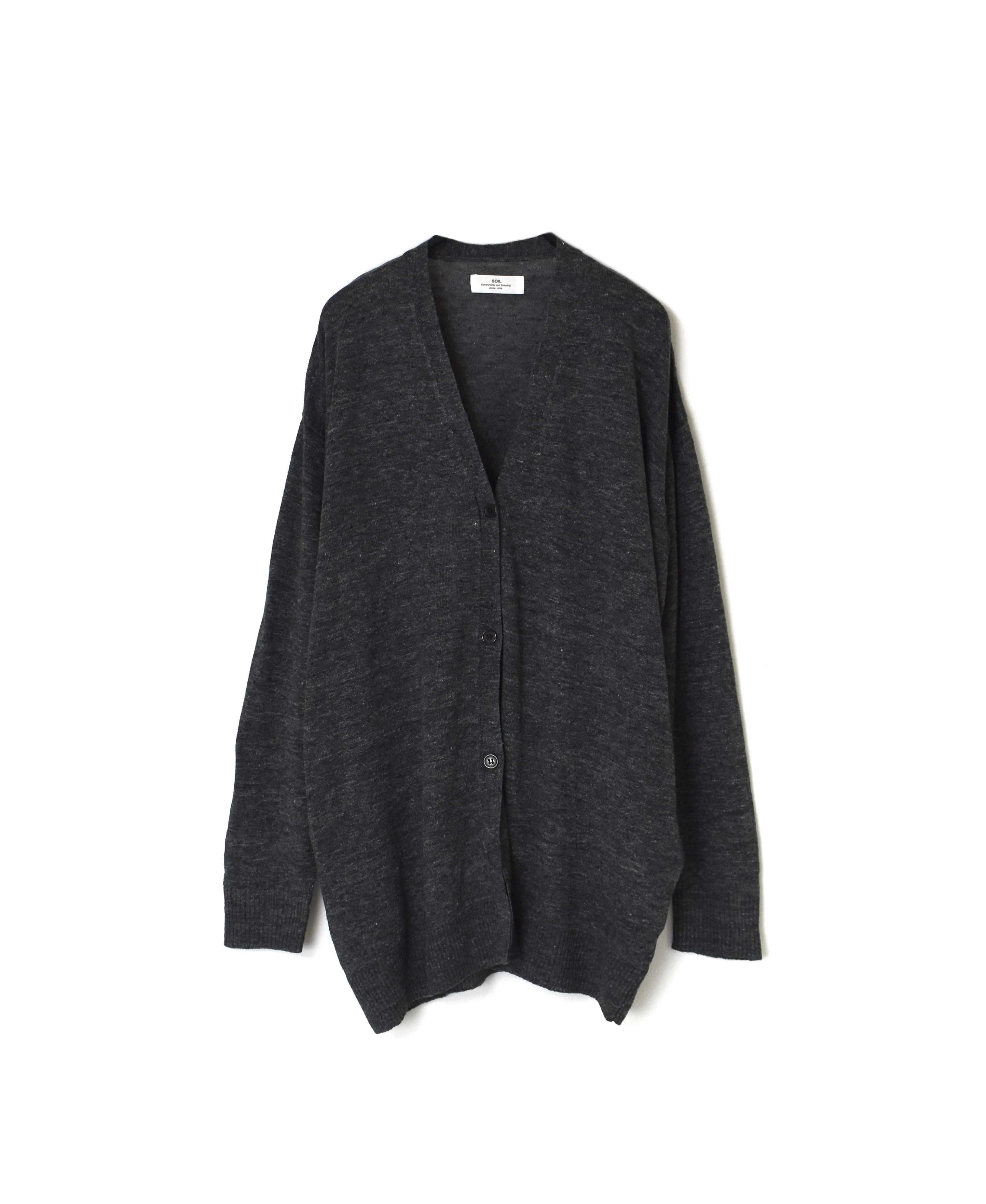 GNSL25023 (ニット) 12GG 1PLY LINEN PLAIN V-NECK CARDIGAN