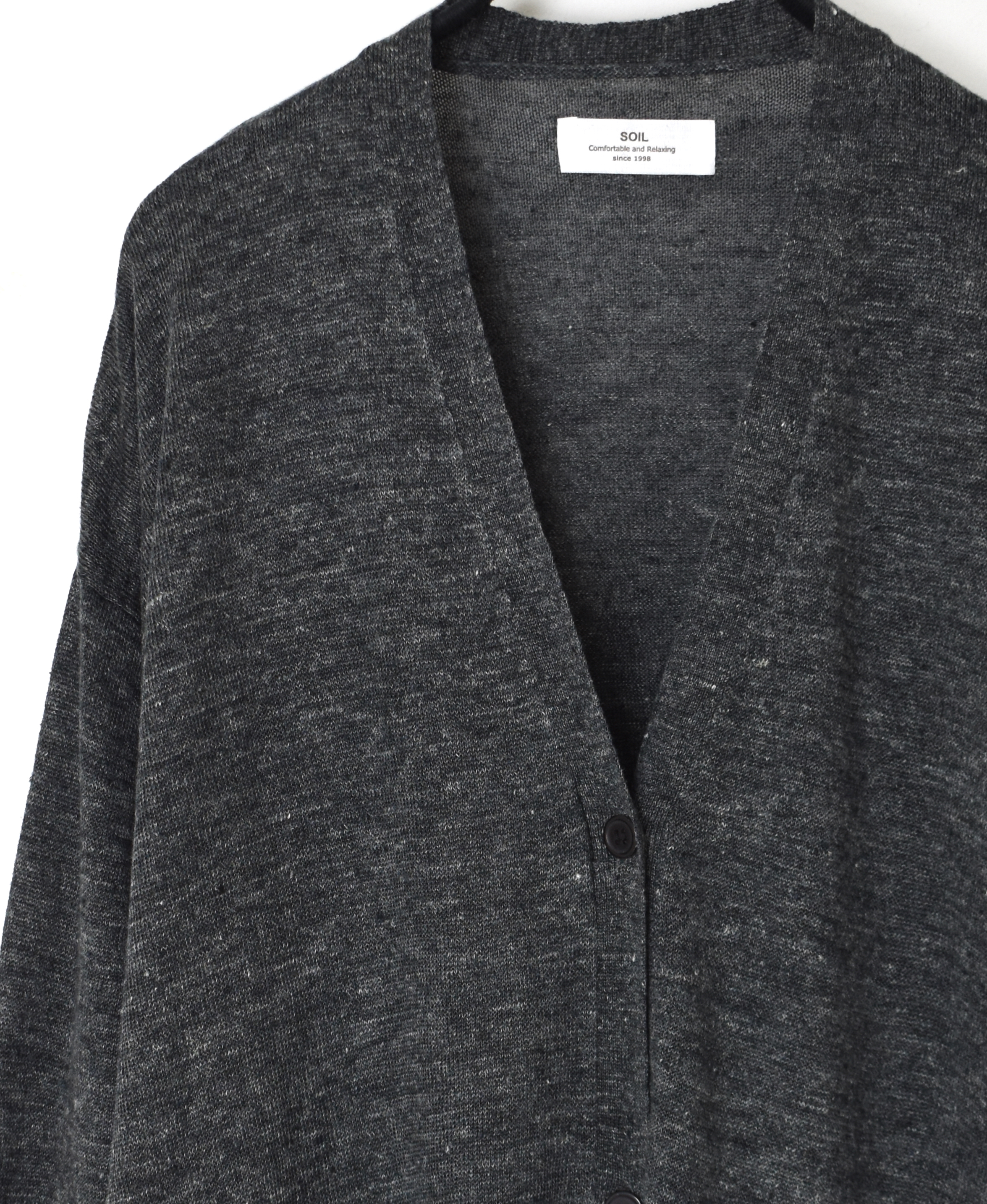 GNSL25023 (ニット) 12GG 1PLY LINEN PLAIN V-NECK CARDIGAN