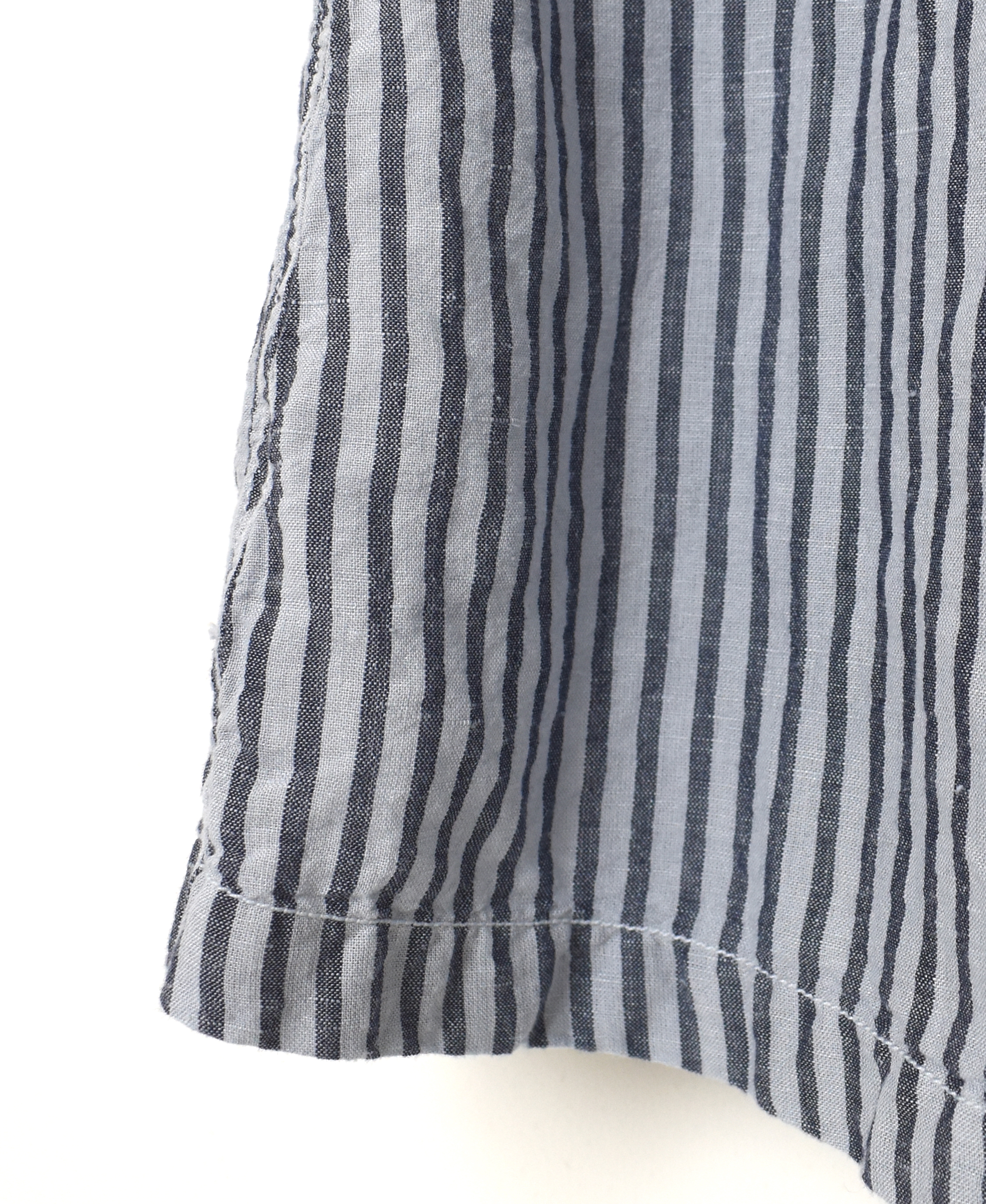 ISNAM2524SD(スカート) COTTON/LINEN STRIPE OVERDYE ADJUSTER TACK SKIRT WITH SUSPENDER