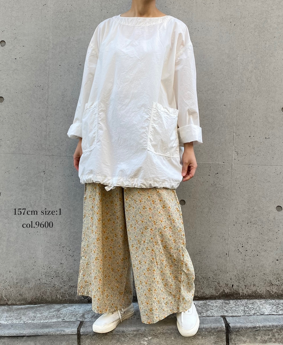 INAM2516FD(パンツ) COTTON FLOWER PRINT GATHERED EASY PANTS WITH LINING