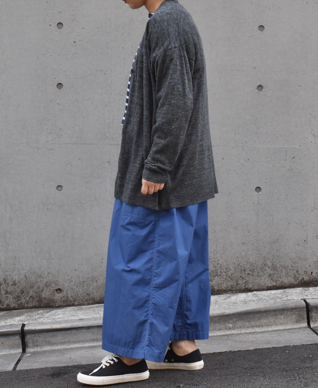 GNSL25023 (ニット) 12GG 1PLY LINEN PLAIN V-NECK CARDIGAN