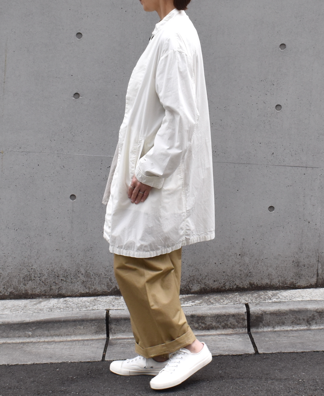 INHT2501CP(ジャケット) 60s COTTON POPLIN OVERDYE STAND COLLAR FLY FRONT JACKET