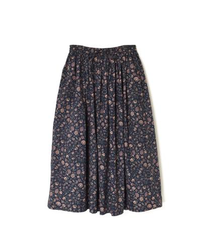 NSL22544 (スカート) 40'S POPLIN FLOWER PRINT GATHERED SKIRT