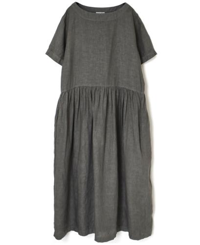 NAM1632LP (ワンピース) LINEN PLAIN (OVERDYE) BOAT NECK S/SL ONE-PIECE