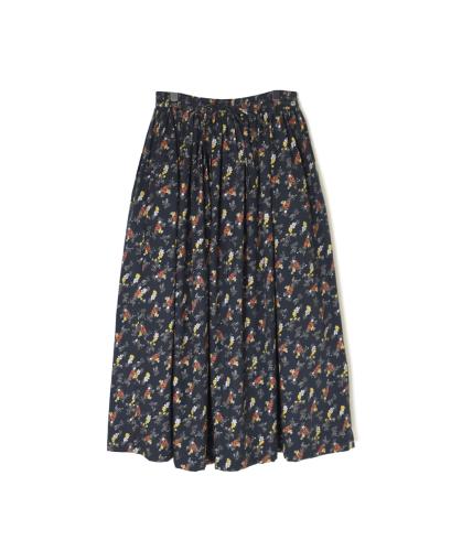 NSL24544(スカート) 40s POPLIN FLOWER PRINT GATHERED SKIRT