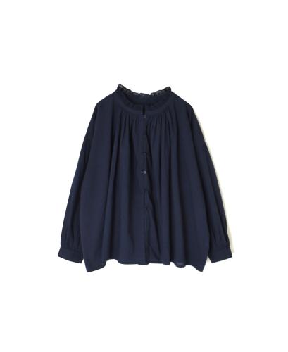 NSL24561(スモック) 60s CAMBRIC PLAIN WITH LACE NECK LACE GATHERED SMOCK