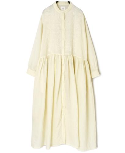 NMDS24561(ワンピース) BOILED WOOL PLAIN BANDED COLLAR EMB DRESS