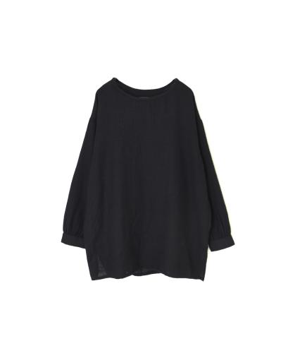 NMDS24562(シャツ)BOILED WOOL PLAIN BOAT-NECK PINTUCK SHIRT