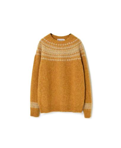 NJT1661(ニット) SHETLAND WOOL NORDIC HEAVY BRUSH CREW-NECK PULLOVER