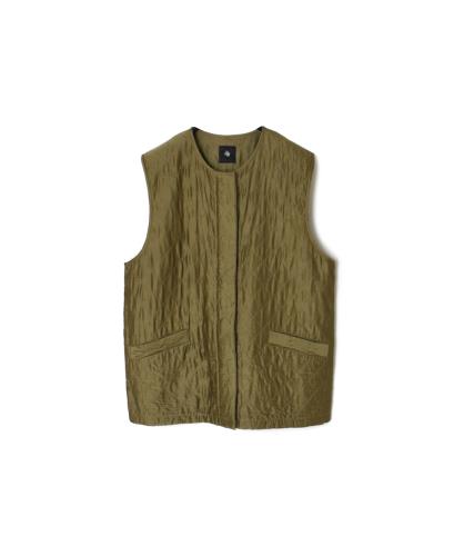 NMDS24532(ベスト) QUILTED HAND WOVEN COTTON SILK C-NECK VEST