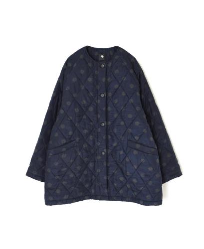 NMDS24512P(コート) PADDED SILK DOT PRINT FRONT BUTTON HALF COAT