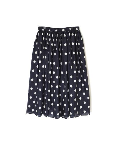 NMDS24522P(スカート) BANGALORE SILK DOT PRINT RAJASTHAN TUCK GATHERED SKIRT WITH LINING