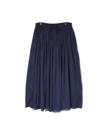 NMDS22564BS(スカート) HANDWOVEN COTTON SILK BIAS STRIPE PRINT RAJASTHAN TUCK GATHERED SKIRT WITH LINING