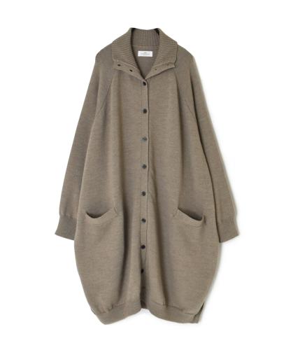 GNSL22703 (カーディガン) 7GG 2PLY PLAIN STITCH COTSWOLDS TURTLE NECK BUTTON LONG CARDIGAN