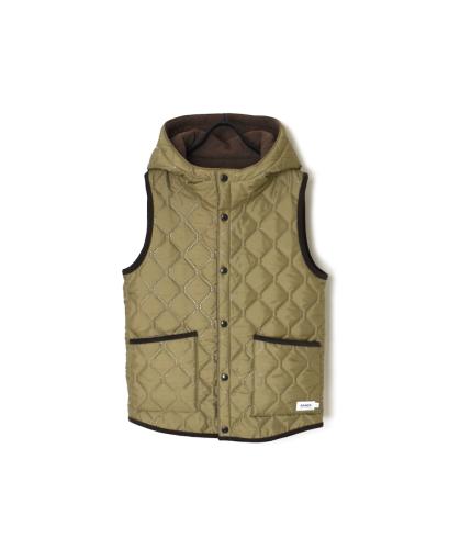 NAM1751(ベスト) POLYxFLEECE HEAT QUILT REVERSIBLE HIGH COLLAR HOODED VEST