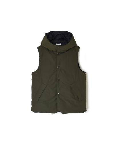 NAM2461(ベスト) POLY×COTTON REVERSIBLE DOWN SNAP FRONT HOODED VEST