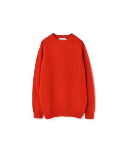 NJT1051(ニット) SHETLAND WOOL PLAIN HEAVY BRUSH SEAM FREE CREW-NECK SADDLE SHOULDER PULLOVER