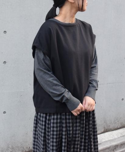 INSL24721(プルオーバー) COTTON WOOL TWILL WEAVE PLAIN FRENCH/SL BACK SIDE PLEATS PULLOVER