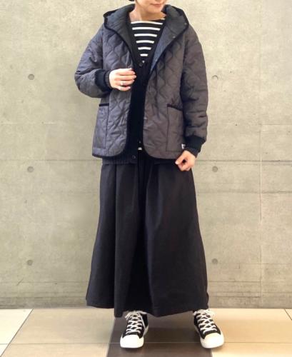 NAM2153PP (ジャケット) POLY×POLY HEAT QUILT OVERSIZED HOODED JACKET WITH RIBBED CUFF