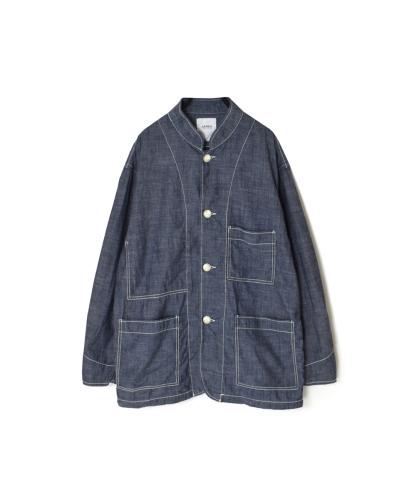 ISNAM2501CB(ジャケット) NAVY CHAMBRAY BANDED COLLAR JACKET