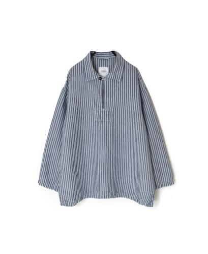 ISNAM2521SD(シャツ) COTTON/LINEN STRIPE OVERDYE SKIPPER SHIRT