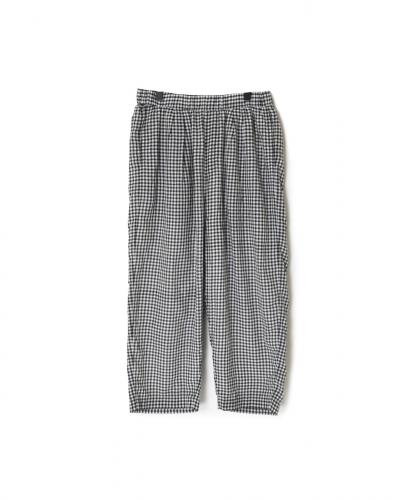 INMDS25025(パンツ) HANDWOVEN COTTON/SILK GINGHAM CHECK 2TUCK TAPERED EASY PANTS