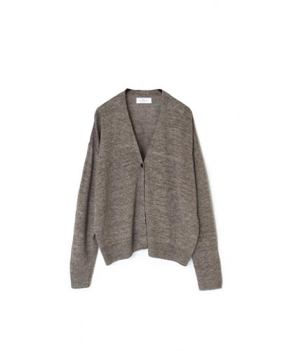 GNSL23302 (ニット) 12GG 1PLY LINEN PLAIN V-NECK 1 BUTTON CARDIGAN