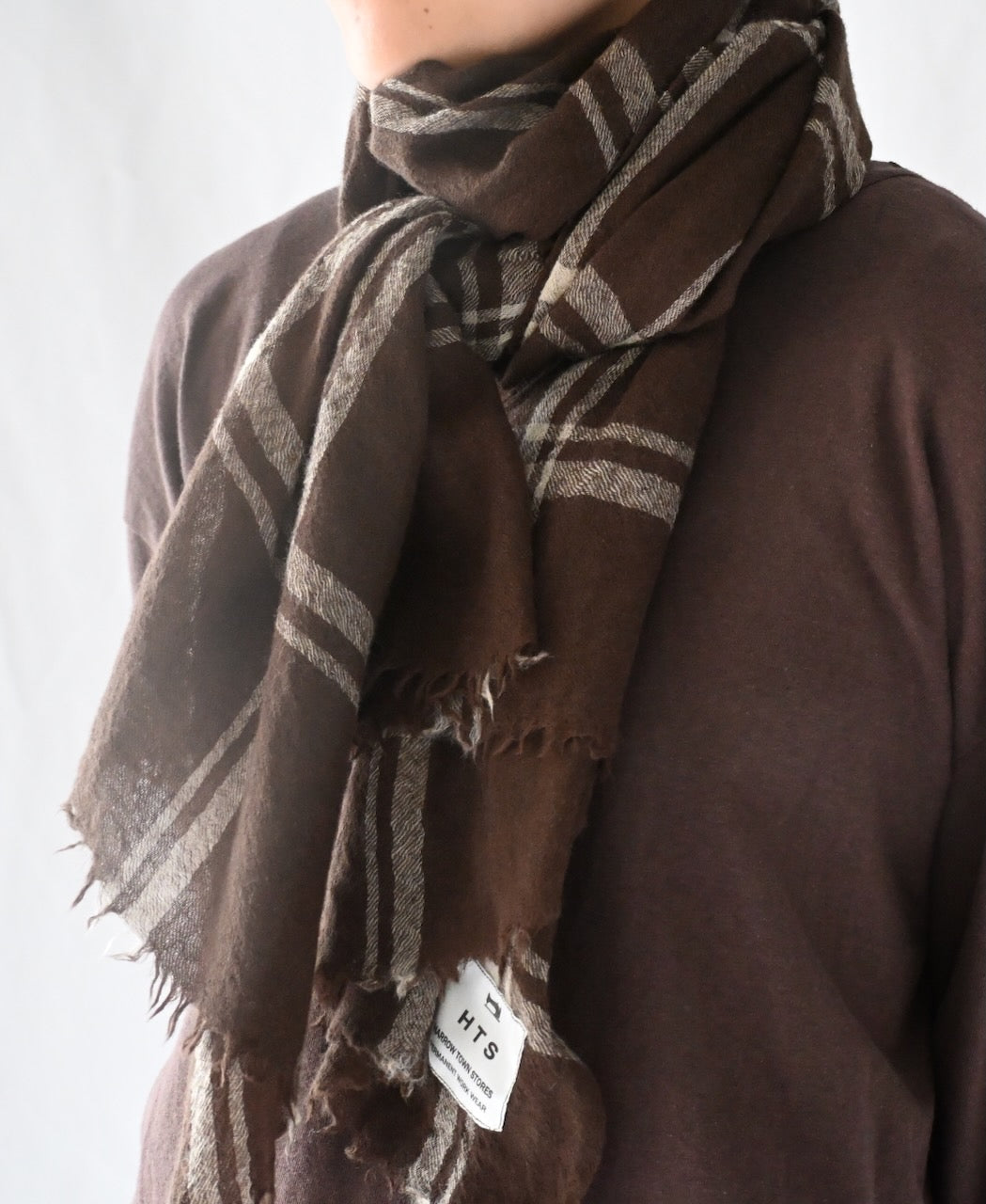 INHT2582 WOOL CHECK STOLE